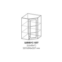 Шкаф верхний высокий угловой стекло Тиффани ШВВУС 557
