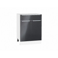 Шкаф нижний с 2-мя дверцами и ящиком Фьюжн Anthracite/Белый 816х600х480