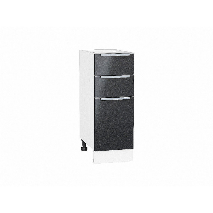 Шкаф нижний с 3-мя ящиками Фьюжн Anthracite/Белый 816х300х480
