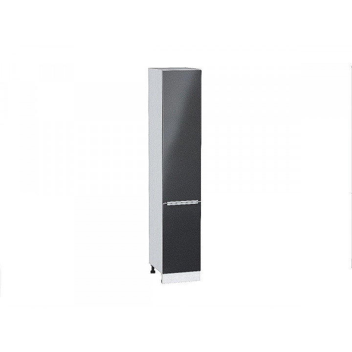 Шкаф пенал с 2-мя дверцами Фьюжн Anthracite/Белый 2132х400х576