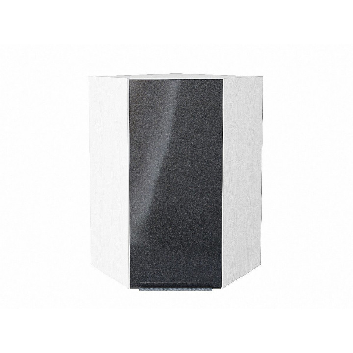 Шкаф верхний угловой Фьюжн Anthracite/Белый 920х600х600