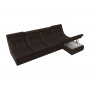 Диван угловой дельфин Холидей Люкс экокожа коричневая