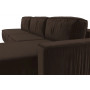 Диван угловой еврокнижка Прага Модерн Лонг микровельвет коричневый