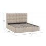 Кровать без ПМ Эмбер (без подъемного механизма) Микровелюр Wellmart Dark Beige