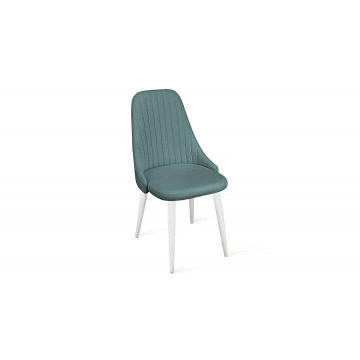 Стул Франк (конус) исп. 2 - ДП2-30 Белый матовый/Микровелюр Madera Aquamarine (аквамарин)